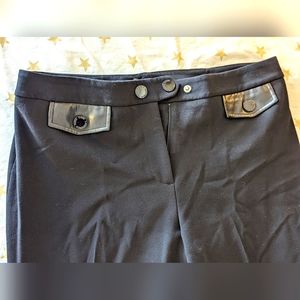 Black dress suit pants with Vegan Leather accents size 10
